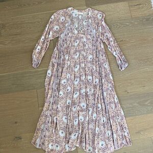 Natalie Martin Floral Dress in Cream and Purple